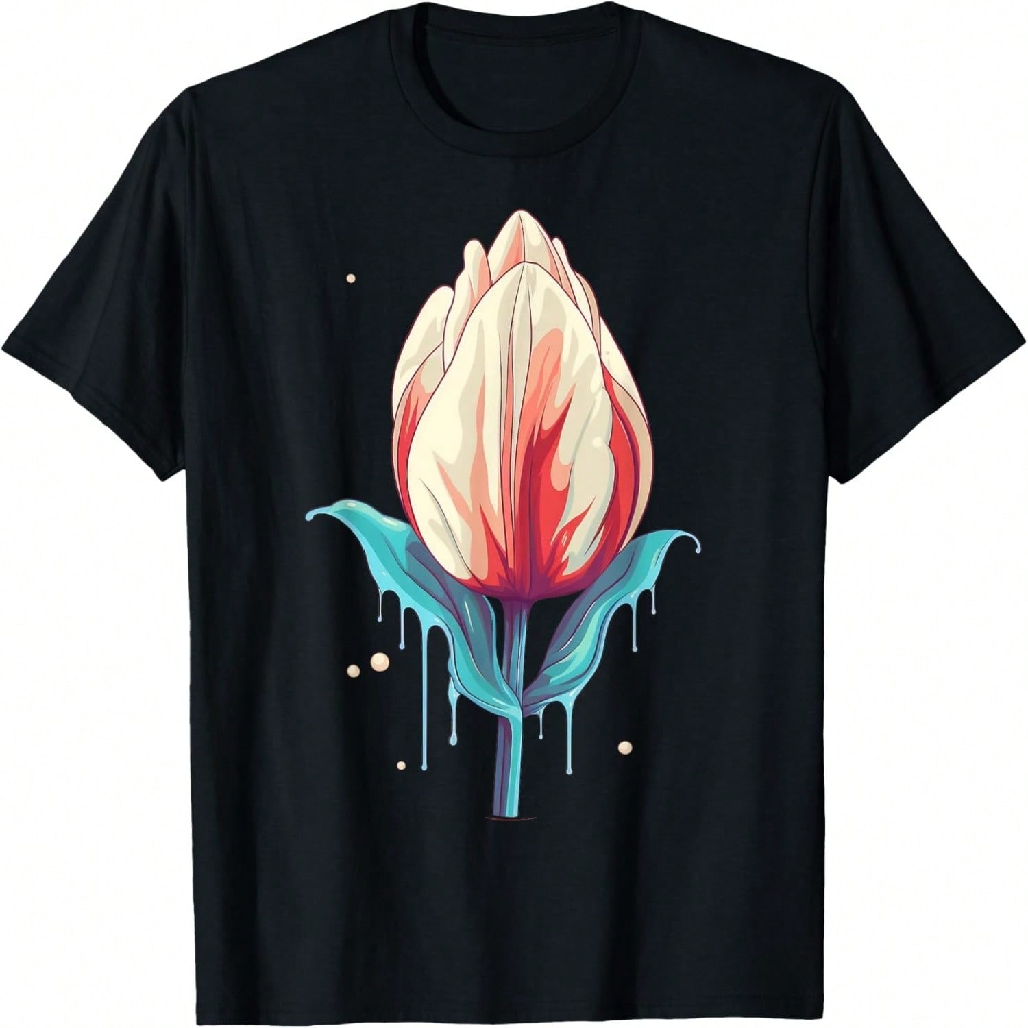 Melting Tulip Flower On Dripping Tulip T-Shirt S разноцветный