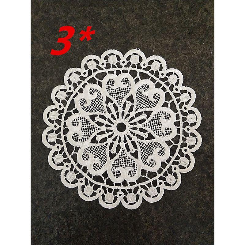 

Korean Style Lace Fabric Embroidered round Coaster Scandinavian Accessible Luxury Ins Wind Oven Mitts Heat Insulation Decorative Pad Coffee Cup Mat White 3 * 15cm diameter