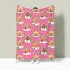 PinkChristmasGingerbreadHouse Throw Lightweight G Flannel Blanket Soft Skinfriendly for Summer Cooling