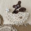Adjustable Snap Baby Ruffle Bib Floral Lace Saliva Towel Vintage Feeding Drool Bib  0-2 Years Baby