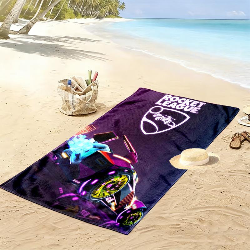 Rocket League style 2D Flat Print Beach Towel, Large Soft Quick Dry Towel for Beach Camping SwimmingXSTJ0915364