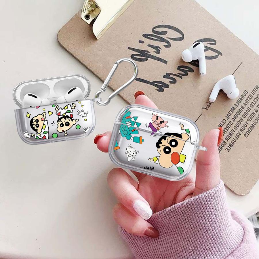 Cartoon Crayons Shinchan Clear Earphone Cases Cover Case For Airpods Pro 1 Pro3 2 4 Pro2 3