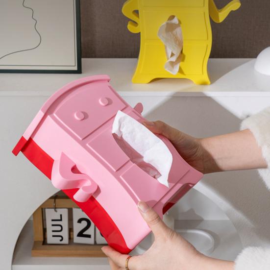 Yousheng Roztomý držák na papírové kapesníky Kreativní tvar Živé barvy Protiskluzový design Velká kapacita Držák na papír Úspora místa Stolní dekorace