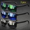 3 PCS Stylish Retro Square Sunglasses Male Female Fishing Driving Man Luxury Brand Design Sun Eyeglasses Anti-Glare Eyewear UV400