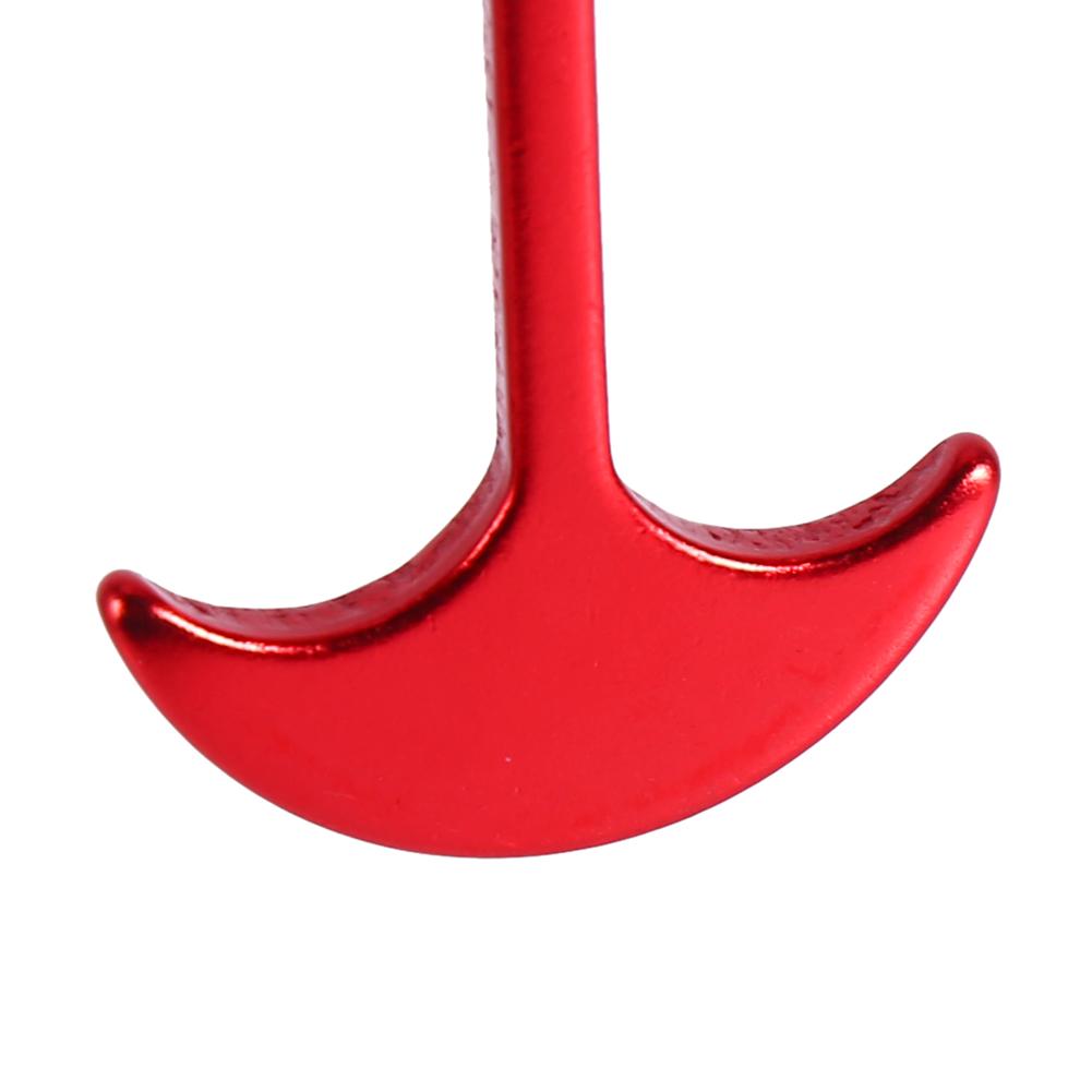 4PCS Pack Aluminum Tent Peg Outdoor Camping Wind Rope Anchor Chains Deck Floor Nail(Red)