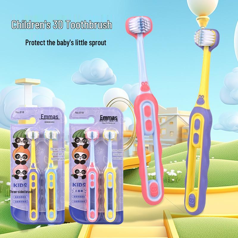 Children s Soft Bristle Three-Sided Toothbrush - 2 Pack for Ages 6-12, Ideal for Infants & Toddlers During Teething Advisory Service