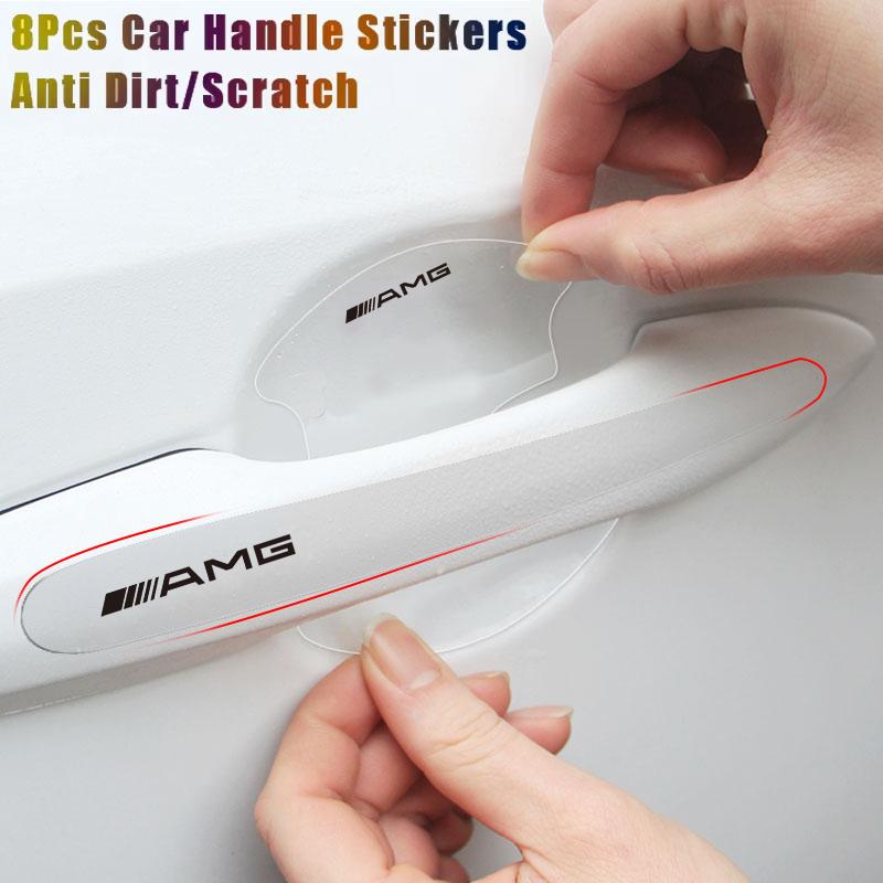 FVNH3 TPU Car Transparent Door Bowl Handle Protective Film Sticker For Mercedes Benz AMG Smart W205 C300 W203 W206 W108 W124 Brabus