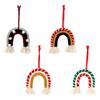 Nordic Woven Glitter Rainbow Pendant Cartoon Boho Tassels Tapestry  Holiday Decor