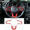 Steering Wheel Frame Trim Cover Accessories Red ABS For 18+ Jeep Wrangler JL JT