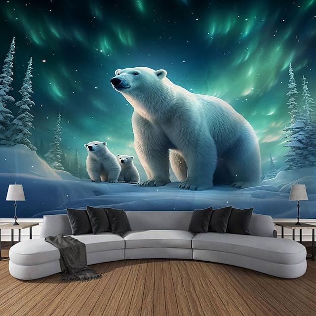 Large Polar Bear Tapestry Wall Art 75x100