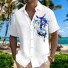 Summer Parrot Printed Top Men's Hawaii Beach Shirt Outdoor Party Men's Breathable Short Sleeve Street Socialwear