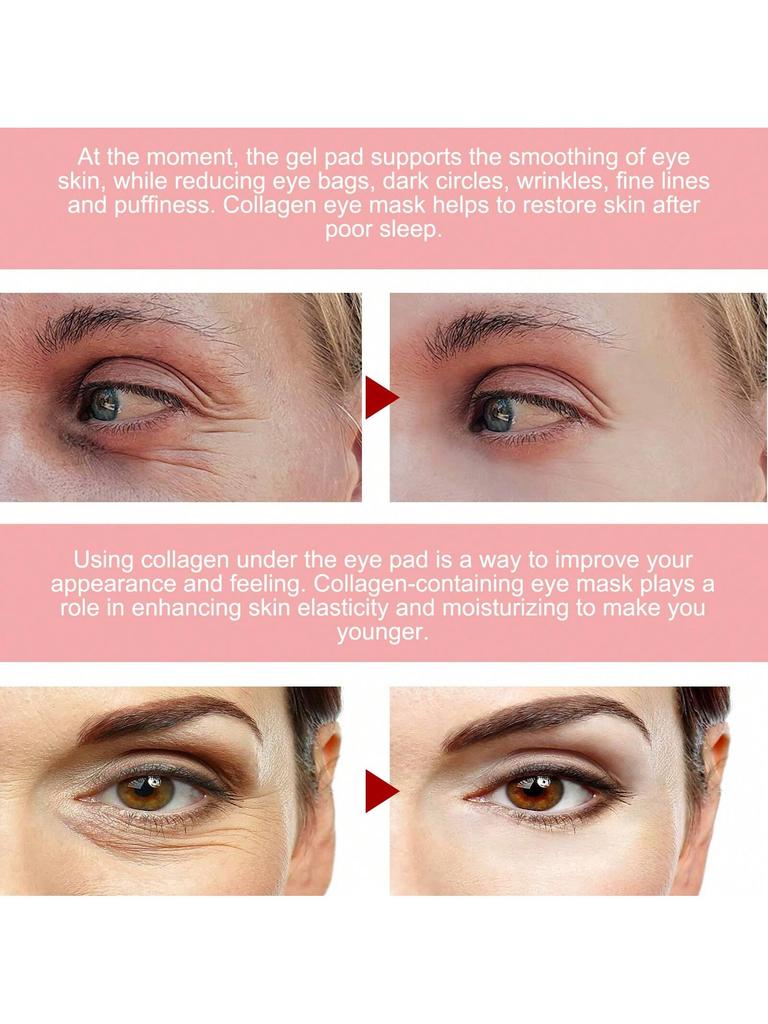 60Pcs/30Pairs Set Rose Eye Mask Plant Essence Moisturizes Eyes Brighten And Improve Eye Bags Relieve