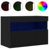 TV Wall Cabinet 2 Pcs Black Oak Effect 60 X 30 X 40 Cm