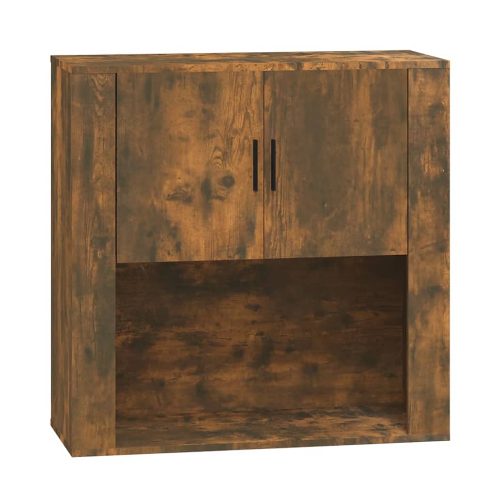 Wall Mounted Cabinet in Smoked Oak Finish 80 x 33 x 80 cm Engineered Wood