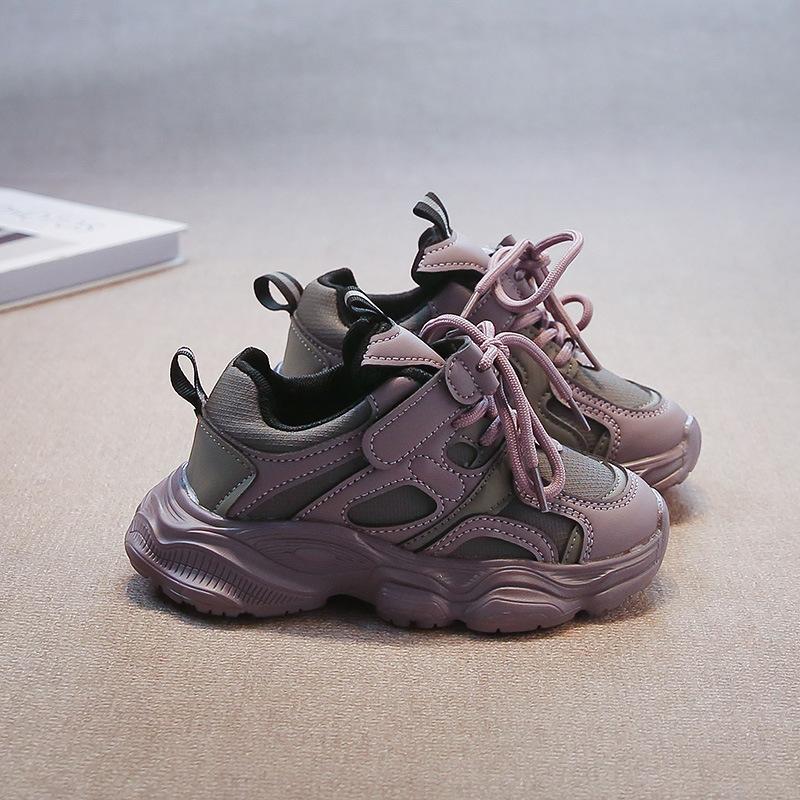 Spring and autumn new non-slip children's dad shoes girls sports shoes fashion middle and older children's girls running shoes