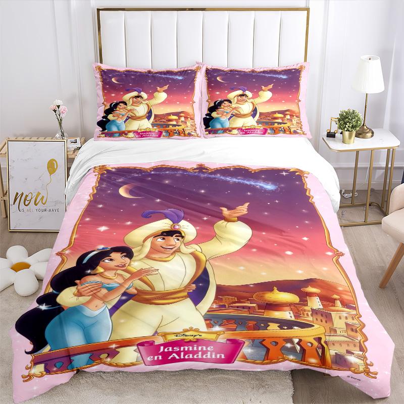 Jasmine Aladdin'S Adventure Print 3Pcs Bedding Setduvet Cover With 2 Bedropillowcase Home Birthday Gift