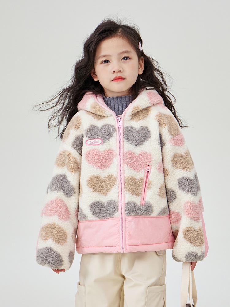 2024 Girls' Winter Plush Coat: Warm, Thickened Fleece Cotton Jacket for Children