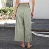 Women's Fashion Loose Pleated Elastic Waist Pocket Checkered Casual /10 Pants
