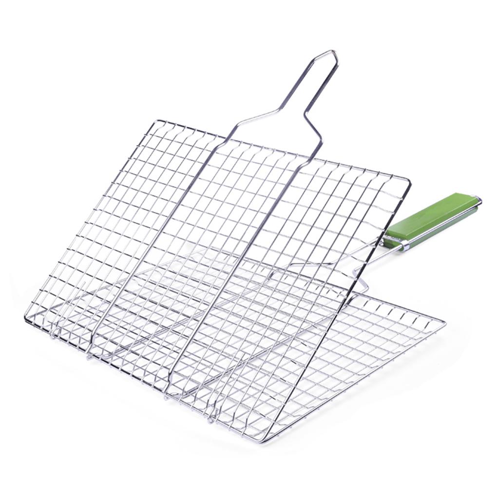 Grilling Basket Non-Stick Barbecue Basket Heavy Duty BBQ Tools Grill Basket for Meats Fish Vegetables Steak