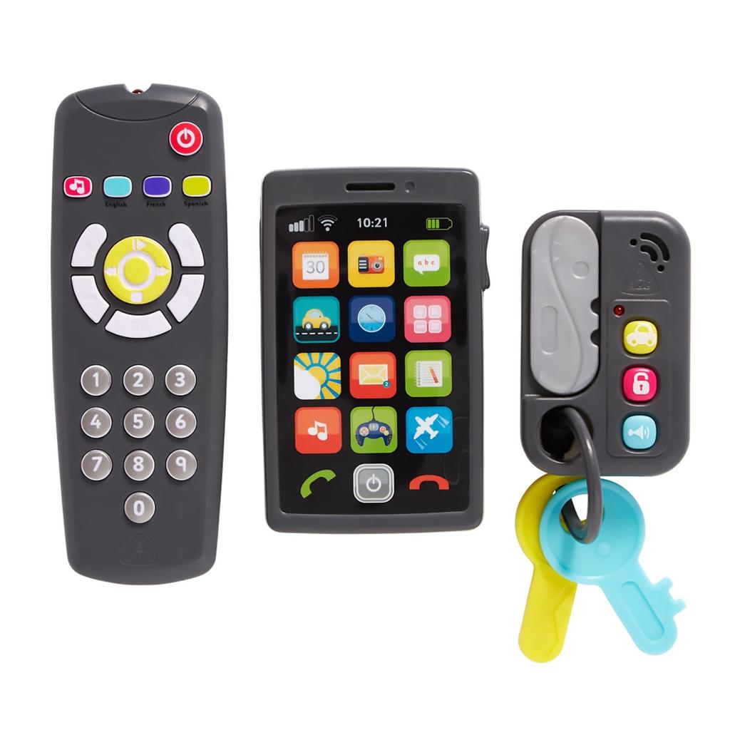 Early Learning Centre My First Gadget Set Includes Smart and Remote Control Authentic (3-Piece Set, Grey) - Smartphone, Key, (148019) -