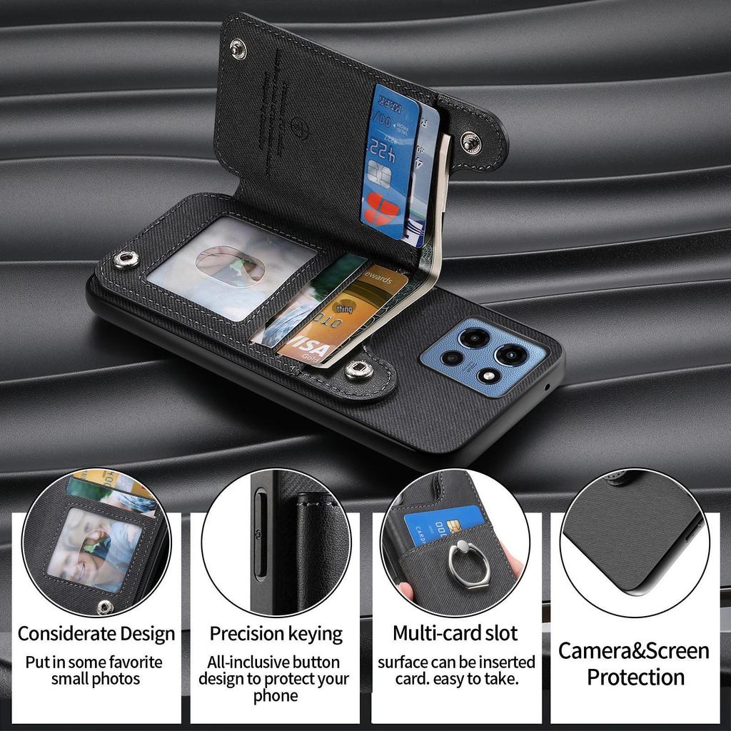 MOTO Edge60 Phone Case Wallet with Ring Holder, Compatible with Edge75