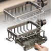Sink Drain Rack Sponge Storage, 2024 New Kitchen Sink Faucet Organizer, Adjustable Detachable Sponge Holder for Kitchen Faucet, Sink Drain Holder