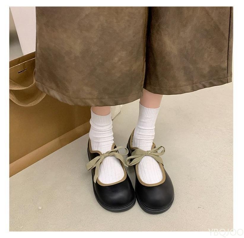 Fashion 2025 New Thick Bottom Round Head Low Heel Shallow Mouth with Skirt Single Shoes for Women in Autumn Simple Comfortable