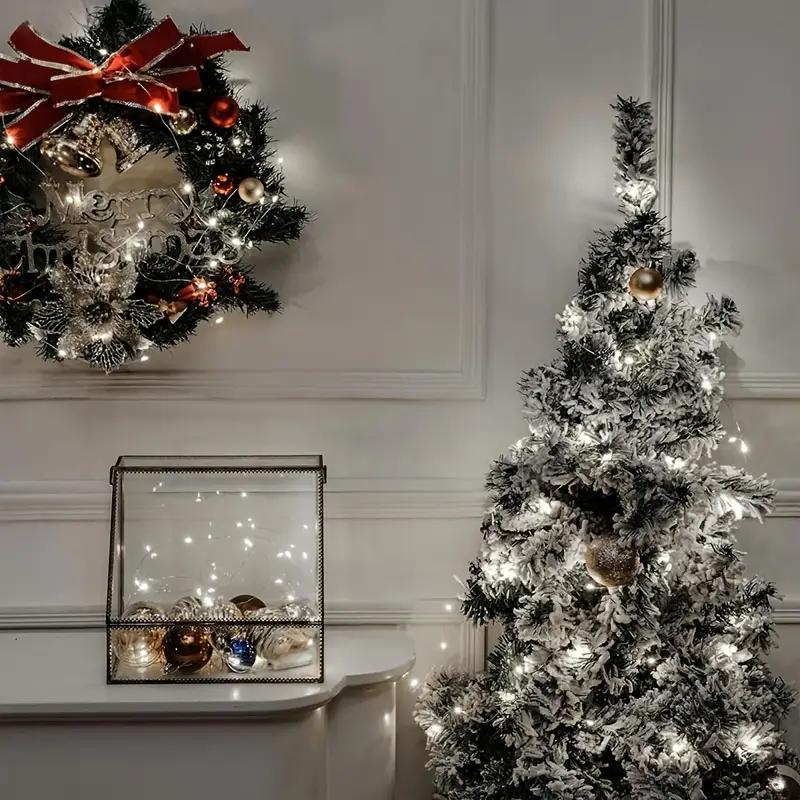 NEW Solar Powered Silvery Wire String Lights 400LEDS 8 Lighting Modes Waterproof Fairy Lights for Patio DIY Garden Decorative