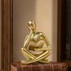 Resin Thinker Statue Bookshelf Decor, Abstract Reading Figure Sculpture, Modern Office Desk Ornament, Inspirational Gift for Teachers & Book Lovers
