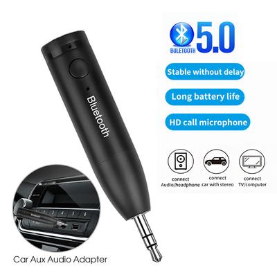 Stereo Car Bluetooth 5.0 Audio Receiver Car Wireless Hands-free Kit 3.5mm Jack AUX Adapter for TV Bluetooth Earphones Speakers