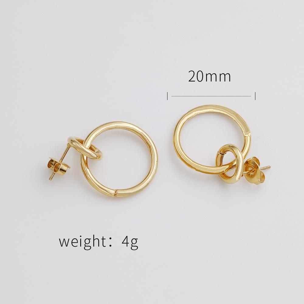 

Women S Titanium Steel Earrings, High-End Personalized 18K Size Ring Earrings, Niche Design