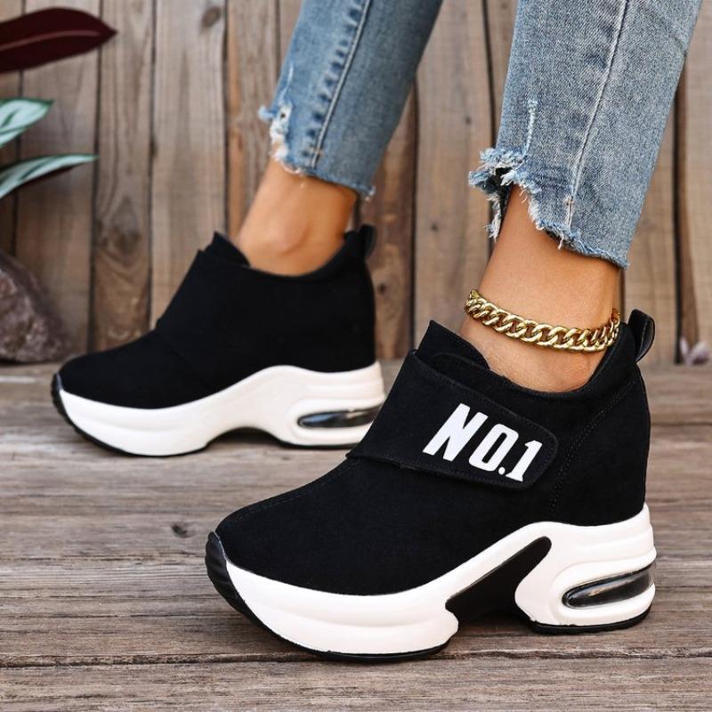 

Women s Platform Wedge Sneakers, Hidden Lift Casual Sport Shoes 42 чорний