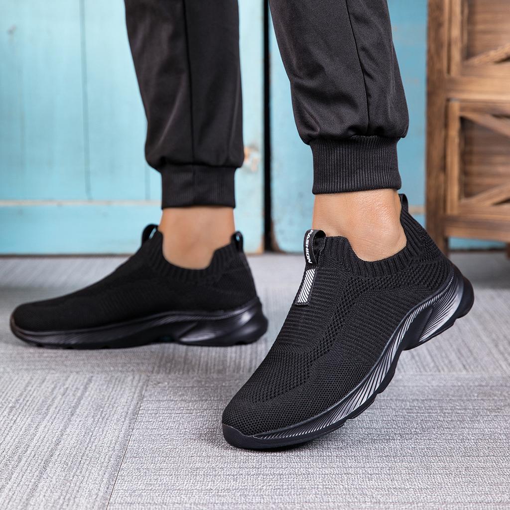 Markenschuhe, Sportschuhe, neue faule Schuhe, atmungsaktive Mesh-Laufschuhe, leichte Mesh-Schuhe, schwarz.