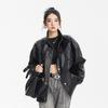ANSWER ME Unisex Retro PU-Leder Motorradjacke - Trendy, Locker, Lässiger Mantel W251
