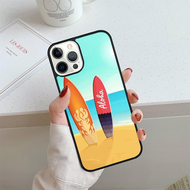 HAWAII BEACH SURF GIRL SURFING ART Phone Case For iPhone 17 Air 14 15 16 13 12 Cover For Apple Pro Max Plus