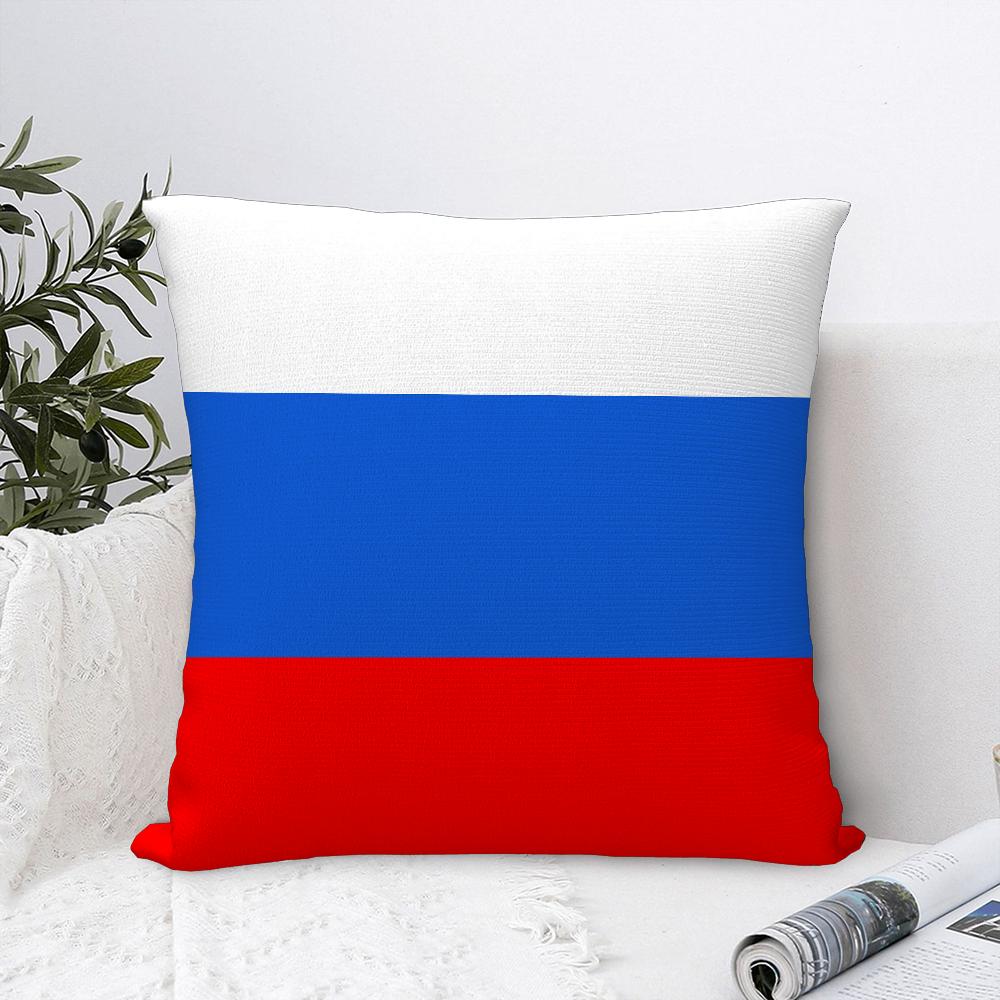 Russia Flag Print Pillow Case Sofa Decorative Home Double-sided Print Plush Square Throw Pillow Covers Cushion Decor Cover