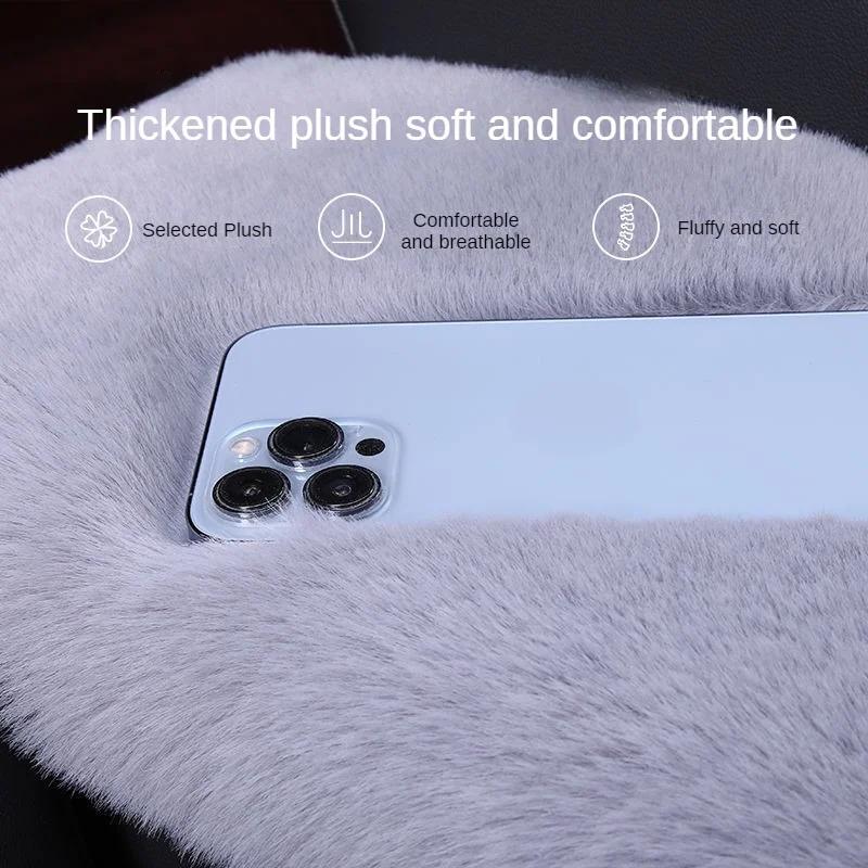 Plüsch-Armlehnenbox-Kissen fürs Auto, warme Armlehnenabdeckung für die Mittelkonsole, zum Verstauen und Aufräumen, universelle Innendekoration für Autos