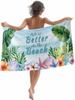 Beach Towel Summer Ocean Beach Microfiber Sand Free Towel, Blue Sky Sea Soft Absorbent Quick Dry Travel Towels for Women Men