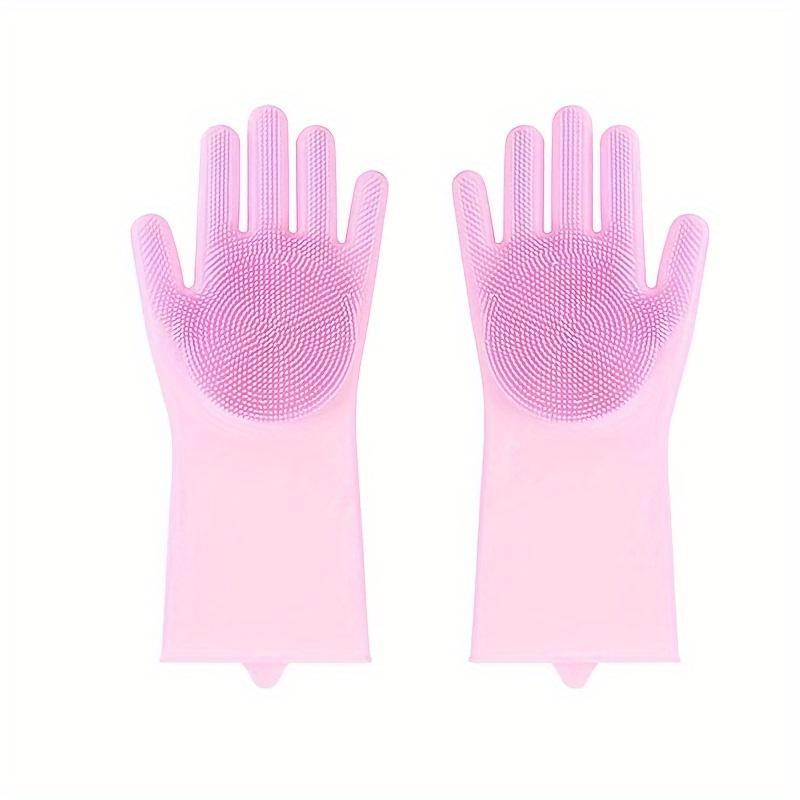 

Pet Dog Silicone Bath Massage Gloves - Dense Bristles Gentle Scrubbing, Hair Removal & Body Cleaning, All-Season Home Grooming сливовый