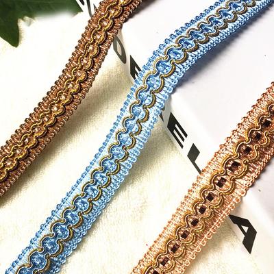 Encaje de Cortina de 12 Metros Borla Fleco Trenza de 2 cm de Ancho Cinta de Borde para Coser Cojín de Sofá Borde de Tapicería Accesorios DIY