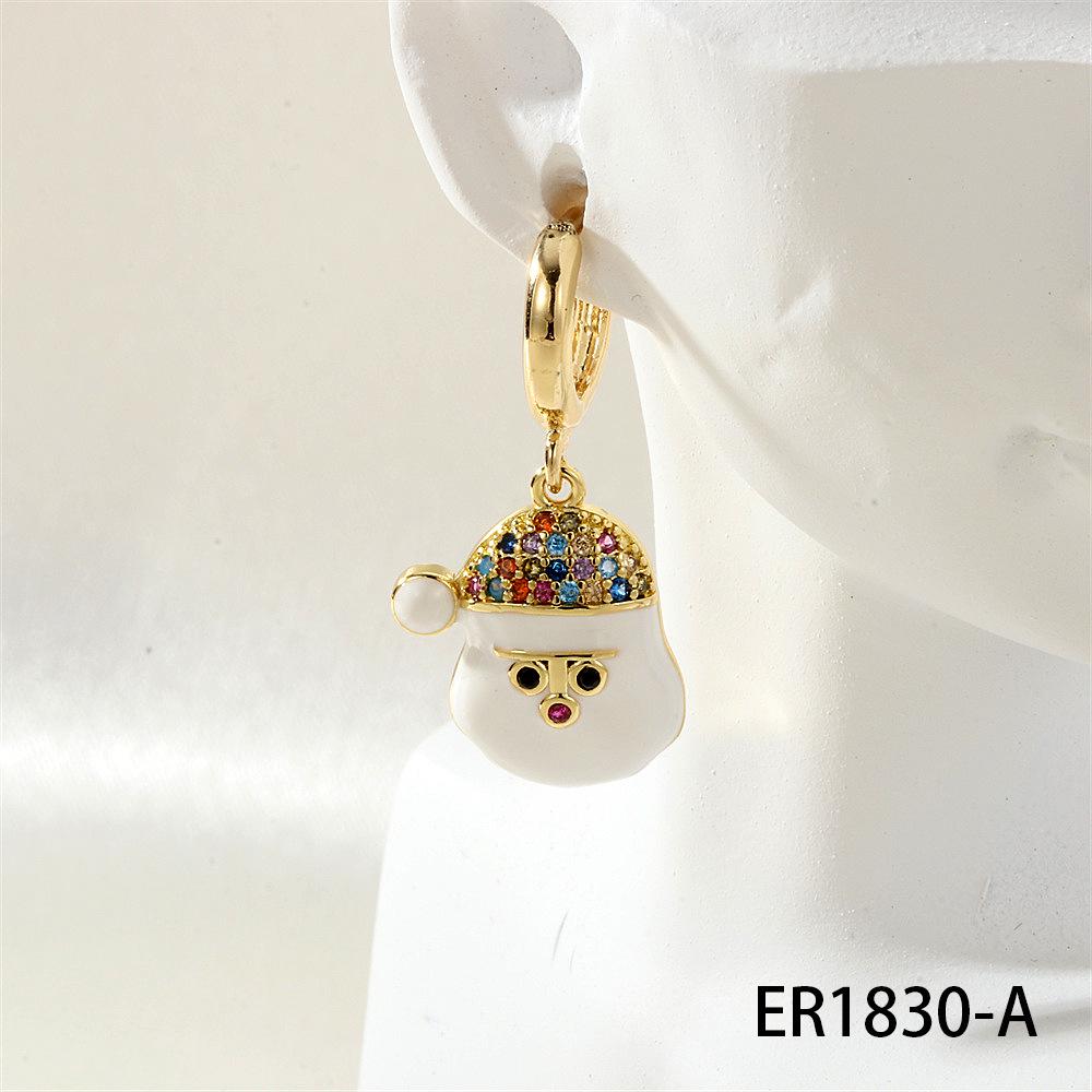 Christmas Lolita Fashion Hoop Earrings: Snowflake, Reindeer & Tree Charm Set