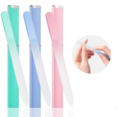 3pcs Crystal Glass Nail File for Natural Nails Professional Glass Nail File Double Sided Gentle Nail Care