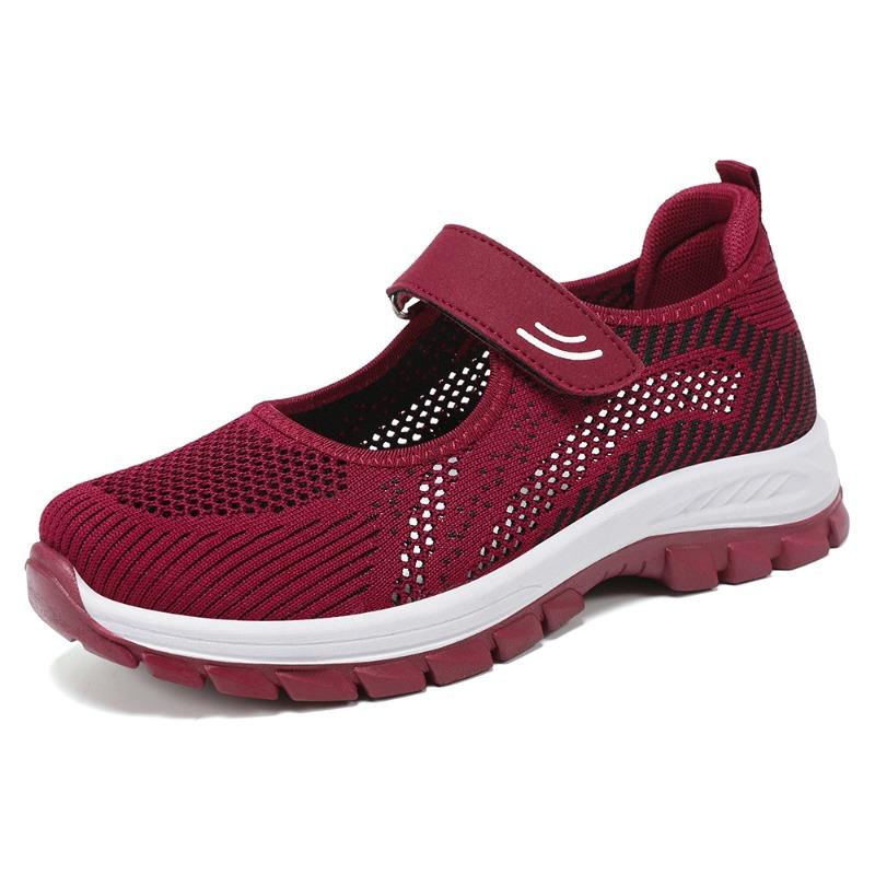 Women's Mesh Walking Shoes, Breathable Shoes for Middle-aged and Elderly Mothers, Hook-and-loop Closure Women's Shoes, Elderly Shoes.