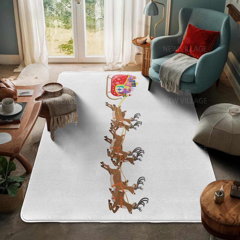 House Entrance Carpet Home Door Mat Living Room Bath Foot Bathroom Non-slip Water Absorption Rugs Bath Merry Christmas Winter