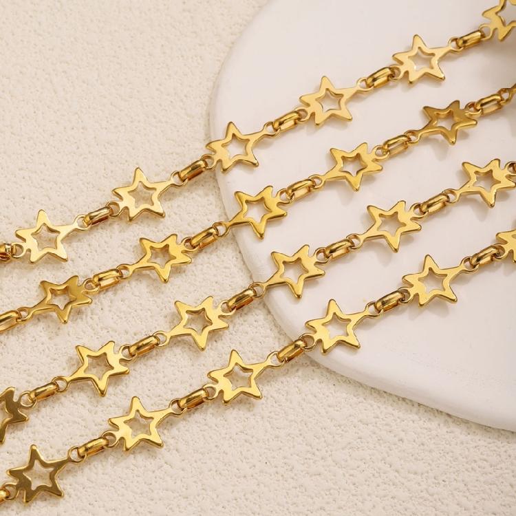 Unique Hollow Star Charm Chain Extender Fashion Jewelry Chain Stainless Steel Texture Perfect for Necklace and Styling