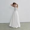 Elegant and Simple Tube Top Wedding Dress Removable Scarf Temperament Bride Travel Photography Light Wedding Dress Lawn Wedding Mori Main Dress