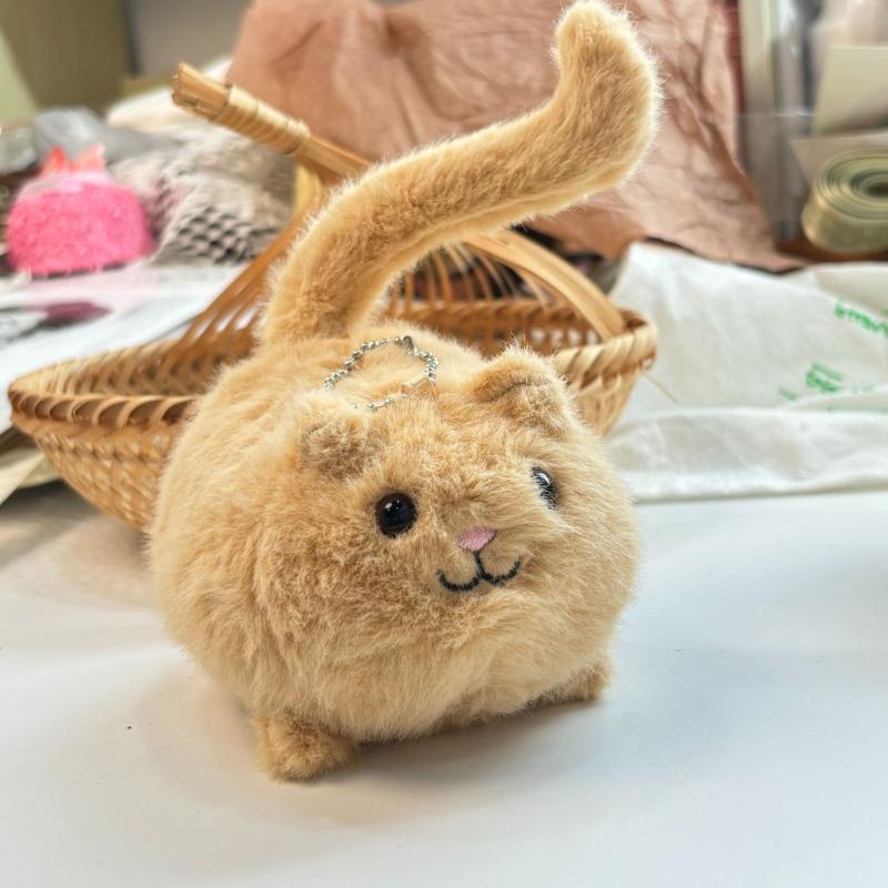Small Cat Plush Doll Keychains Cute Toys Backpack Pendant Decoration For Woman Girl Birthday Gift Jewelry Accessories