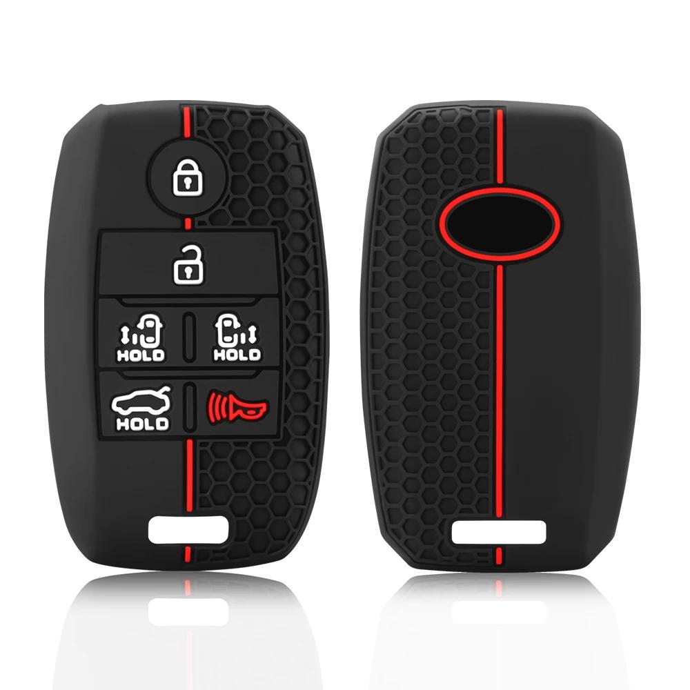 

New 6 Buttons Silicone Car Remote Card Key Case Cover Shell Fob for Kia Sedona/Grand/Carnival/Sorento L580 Accessories Box