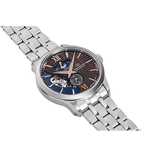 [Orient Star] Men's Japanese Automatic Watch, Layered Skeleton Design, Open Heart, Brown, Model RK-AV0B02Y
