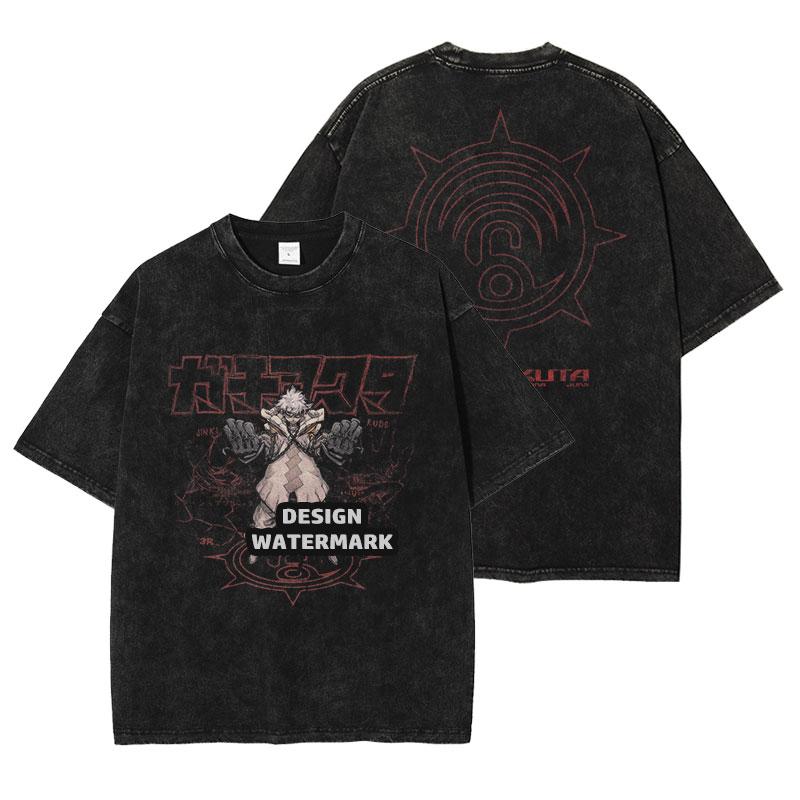 Anime GGachiakuta Tshirts Oversized Vintage Washed Surebrec Rudo T Shirt Unisexga Enjin Tshirt Riyou Tops Tees Unisex  Cotton S